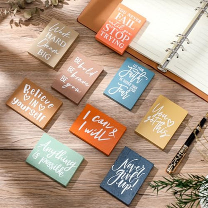 Rossesay 9 Pcs Mini Inspirational Wooden Signs for Desk Table, Vivid Colors - color: Vivid Colors