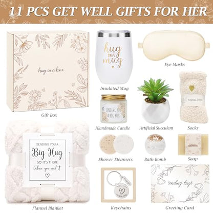 Sympathy Gift Basket for Loss of Loved One Hug in a Box for Women | Mothers Day Condolence Basket Miscarriage Care Package Thinking of You Gift for Women - color: Beige