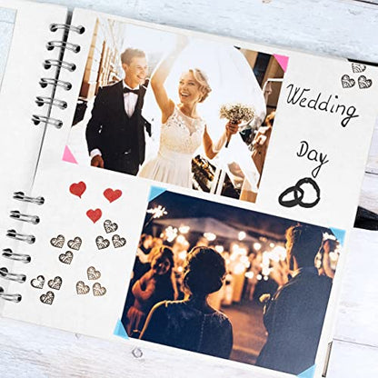 Scrapbook Album, 60 Pages, 8 x 8 Inch, White Photo Album, Scrap Book | Hardcover with Thick 200 GSM Kraft Paper, Ideal for Your Scrapbooking Albums, Art & Craft Projects (White, 8 x 8 Inch) - color: White, size: 8 X 8 Inch