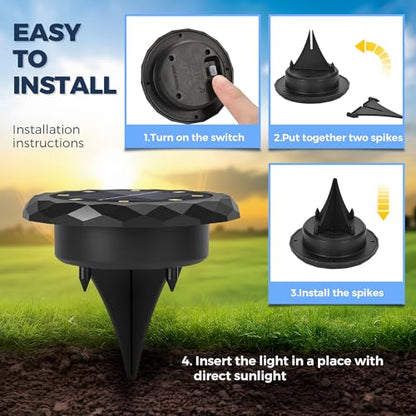 SOLPEX 12 Pack Small Solar Ground Lights, Driveway Lights Cool White - color: Cool White, size: 12 Pack
