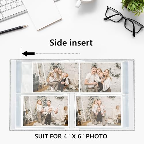 Vienrose 4x6 Small Photo Album, 2 Pack, 200 Photos, Grey | Linen Cover, Mini Photo Album, Baby Memory Book, Wedding Family Travel - color: Grey, size: 4x6 100 Pockets