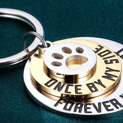 Dog Cat Pet Memorial Gifts Keychain for Pet Lover Remembrance Jewelry | Gifts for Loss of Pet Sympathy Condolences Dog Remembrance Gifts Men Women Pet Owner Once by My Side Keepsake Key Ring
