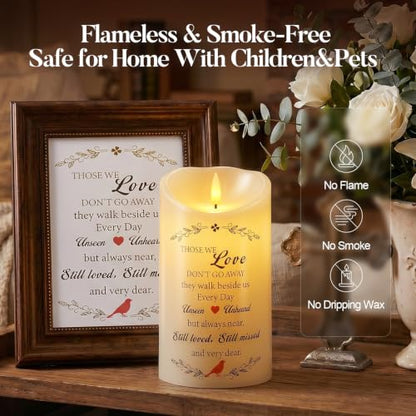 Homemory 4x7 Flameless Memorial Candle Sympathy Gifts for Loss of Loved One - color: Those We Love Don’t Go Away