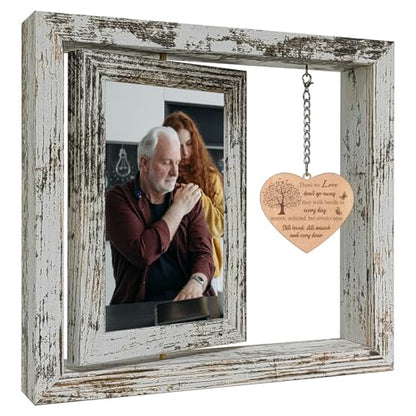 Memorial Rotating 4x6 Wood Frame, Those We Love Don't Go Away - color: Loss of loved one