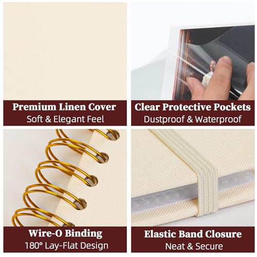 8.5x11 in Scrapbook Photo Album with Window, 30 Sleeves Beige - color: Beige, size: 8.5"X11" 30Sheets