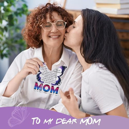 Mom Birthday Gifts from Daughter Son, I Love You Mom Gift for Mother New Bonus Step Moms Mama, Gifts for Moms Unique, Best Mom Ever Gift Ideas, Butterfly Acrylic Decorative Signs Plaques - style: Mom