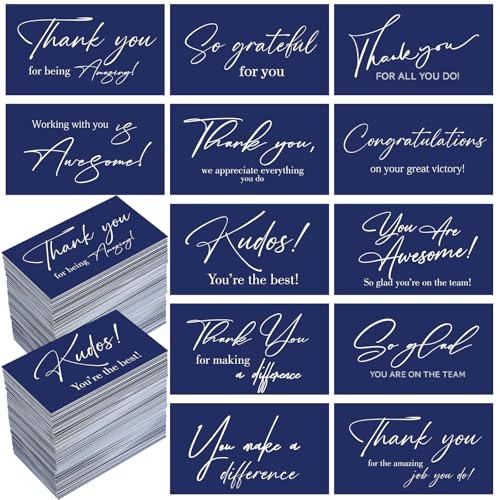 Yeaqee 240 Pcs Employee Appreciation Cards Motivational Notes, Navy Blue - style: Navy Blue