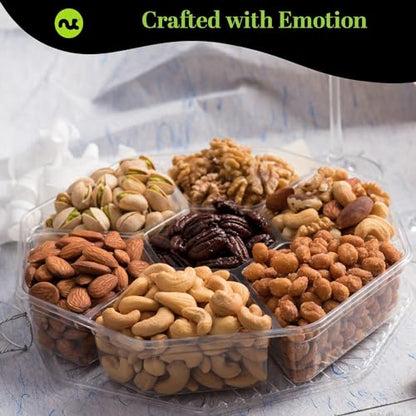 NUT CRAVINGS - Thank You Appreciation, Mixed Nuts (7 Assortments) | Gift Basket with Thank You Ribbon + Greeting Card, Food Platter, Healthy Snack Care Package, Food Assortments - style: 5. Thank You - Deluxe (7 Assortment)
