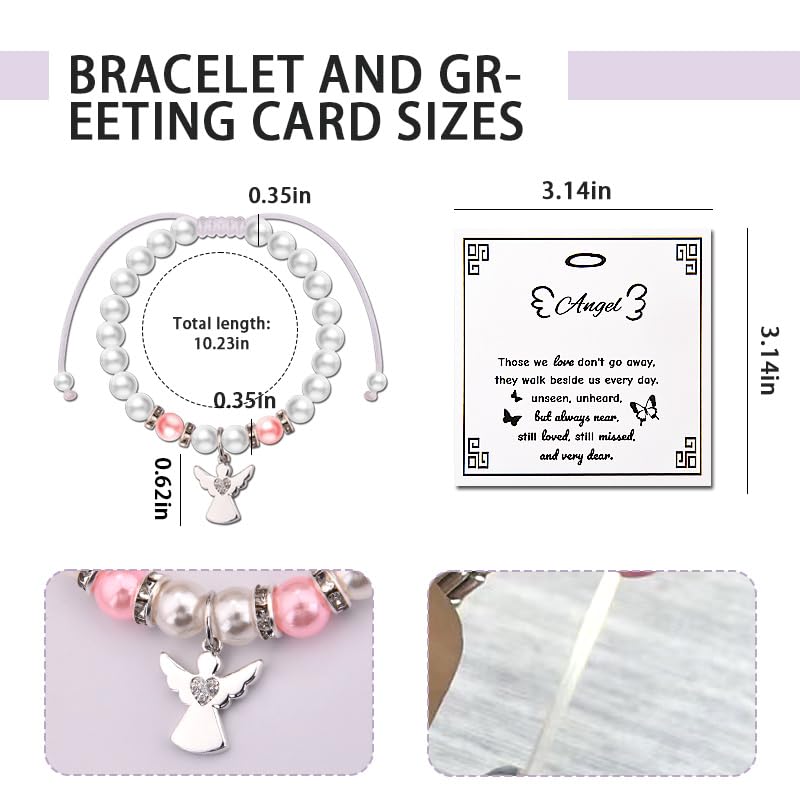 ShiQiao Spl Memorial Sympathy Gifts Bracelets for Loss of Mom Dad Remembrance Bereavement Gifts for Women Inspirational Angel Bracelet