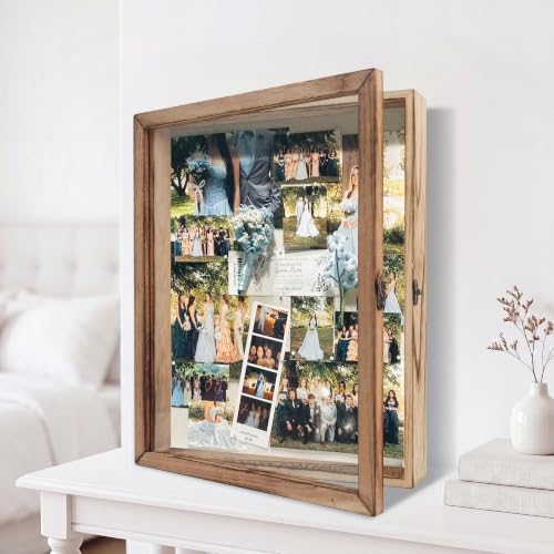 Shadow Box Frame 11x14, Wood Display Boxes with Linen Back - color: Wood, size: 11*14