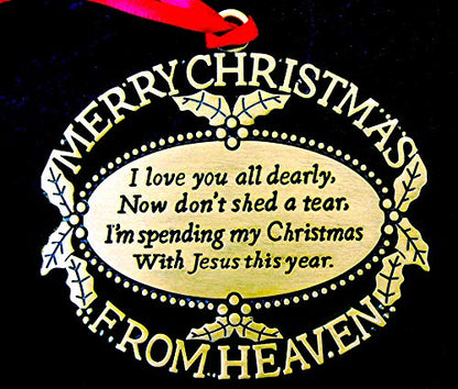 Gold Plated Keepsake Memorial Ornament with Poem and Gift Box - for Christmas Tree, Sympathy and Remembrance Gift - color: Black