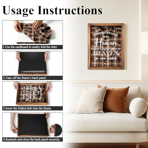 Sympathy Gifts for Loss of Loved One, Clothing Memorial Shadow Box Frame - color: Brown