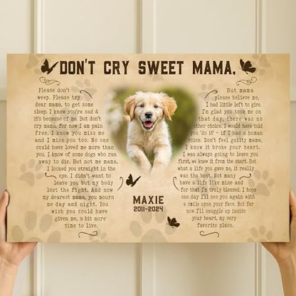 KiKiLuna Personalized Pet Dog or Cat Memorial Framed Canvas - color: Design 1