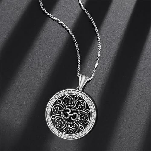 925 Sterling Silver Patron Saint Necklace Amulet Miraculous Medal Pendant Jewelry for Men Women with Friendship Talisman Travel Inspirational Gifts - color: black-H
