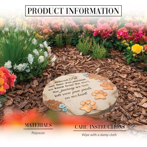 Pavilion Gift Company 19059 Light Your Way Memorial Garden Stone, 10-Inch, Beloved Pet