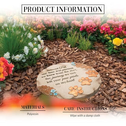 Pavilion Gift Company 19059 Light Your Way Memorial Garden Stone, 10-Inch, Beloved Pet