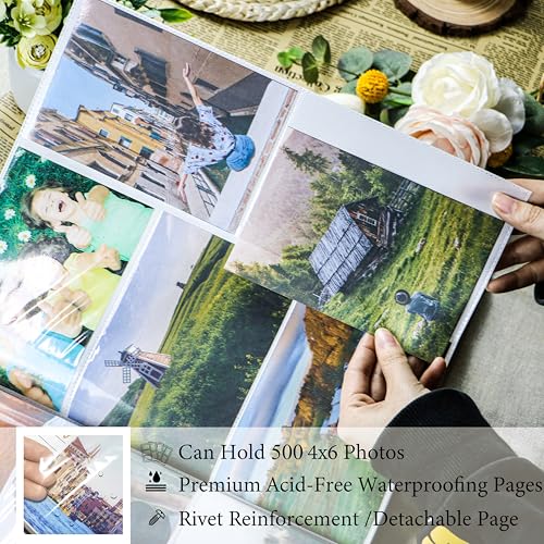 Holoary Baby Photo Album 4x6 500 Photos, Newborn Baby Keepsake Gifts for Baby Boy/Girl and New Parents, Woodland Animals Design Baby Photo Albums - size: 12''x13.3''