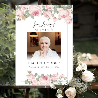 Personalized Funeral Welcome Sign, Celebration Of Life Sign, In Loving Memory Sign, Funeral Welcome Banner, Memorial Sign, Editable Funeral Welcome Sign, Funeral Welcome Sign With Stand #15 - color: Design 15