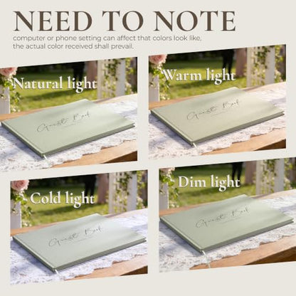Vienrose Wedding Guest Book Journal, Wedding Registry Must Haves Things with 80 Blank Pages, Linen Photo Guestbook to Sign at Reception Party, Create Your Customizable Memory Album, Dusty Sage Green - color: Dusty Sage Green