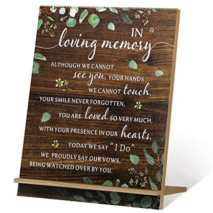Chunful in Loving Memory Wedding Memorial Table Sign for Wedding,Greenery - style: Greenery