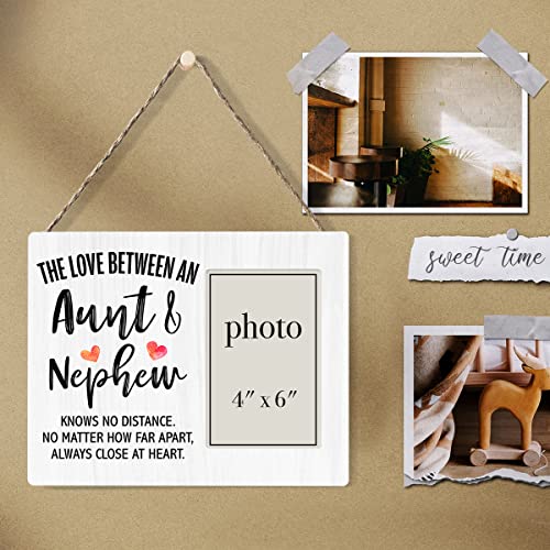 Zauly Aunt Wooden Picture Frame Gift from Nephew | Love Between Aunt & Nephew Knows No Dsitance Wood Photo Frame Gifts, Tabletop & Wall Mounting, 4X6 Inch Photo - color: Aunt