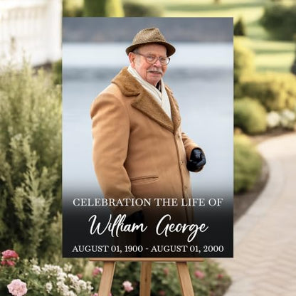 Personalized Funeral Celebration Of Life Welcome Sign #14 - color: Style 14