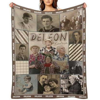 Artsadd Personalized Blanket in Memory of Mother Father, Custom Throws with Picture Text Name, Memorial Gift for Loss of Loved One,Remembrance Gift - color: Multi Photos+multi Names 02