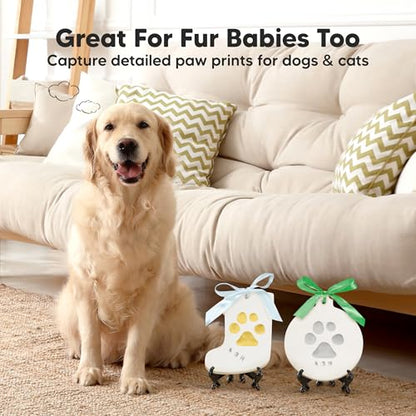 Baby Hand and Footprint Kit, Personalized Baby Christmas Ornament (Jingles) - color: Trove, Jingles