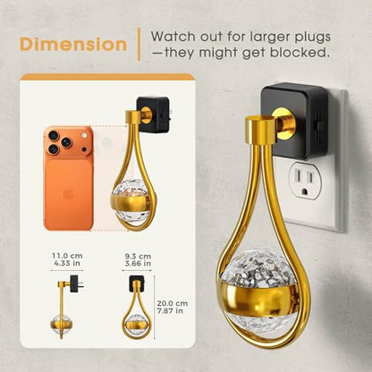 Briignite LED Night Lights Plug into Wall, 330° Rotating Night Light - color: Gold Drop