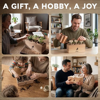 AVERGO Flower Seeds Growing Kit - Complete Indoor Plant Set | Complete Indoor & Outdoor Kit with Seeds for Planting, Planters, Soil, Tools, Instructions