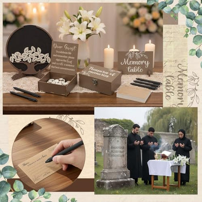 Amyhill Celebration of Life Favors Memory Guest Book, Tree, Brown - style: Tree