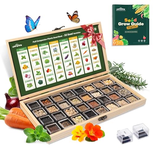 Lush&Dew Companion Plants Heirloom Seed Bank, Gardening Gifts for Women Men - style: Companion Plants