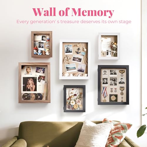 HOUSE DAY 11x14 Deep Shadow Box Frame with Linen Back, Pins, White - color: White, size: 11x14