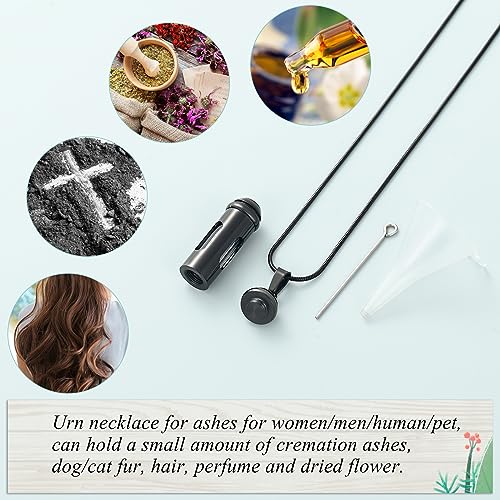 Imrsanl Glass Hourglass Urn Necklace Cremation Jewelry for Ashes - color: 1-Black