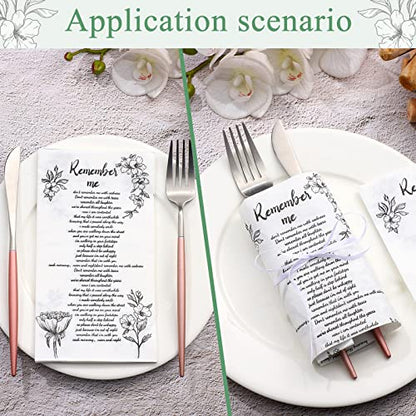 Crtiin 100 Pcs Funeral Theme Paper Napkins Paper Cocktail Napkins White Napkins Memorial Bereavement Gifts for Memorial Living Bereavement Father Grandparents Husband Gift Items(2 Layers)