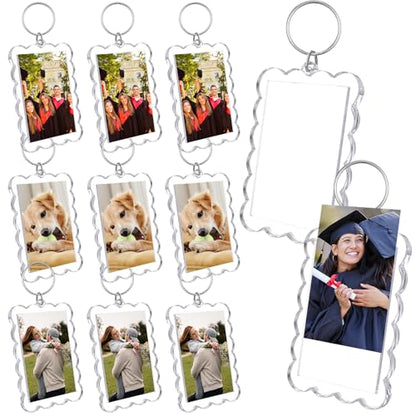 Clear Acrylic Photo Keychain Holder 2 x 3'' Photo Insert Picture Frame Keychain Making Kit DIY Holiday Gifts