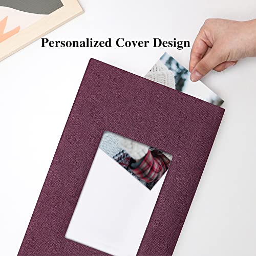 Vienrose 4x6 Photo Album,300 Pockets,Linen Cover with Window,Purple | Linen Hardcover, Slip In Photo Book, Family Memory Album, Travel Keepsake - color: Purple, size: 300 Pocket