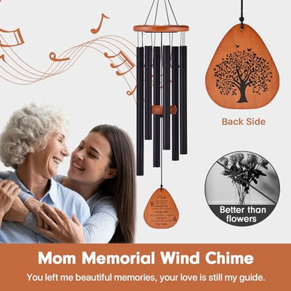 AMBOBE Memorial Sympathy Gifts for Loss of Mom, 32" Memorial Wind Chimes | Loss of Mother Sympathy Gift, Bereavement Gift for Loss of Mother, Windchimes in Memory of Mom Gifts - size: Black - Mom