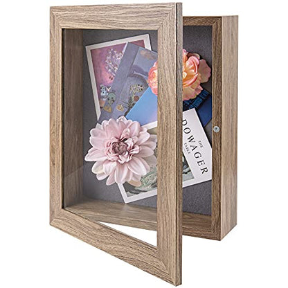 Frametory 8.5x11 Shadow Box Frame Display Case, 2-inch Depth (Tan) - color: Tan, size: 8x10.5(1 Set)