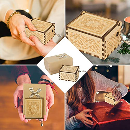 Music Box You are My Sunshine with Sunflower Necklace, Wooden Hand Cranked - style: You are My Sunshine B