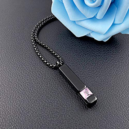 YOUFENG Urn Necklaces for Ashes Birthstone Cube Urns for Human Ashes Memorial Cremation Urn Locket Keepsake Ashes Jewelry - style: October