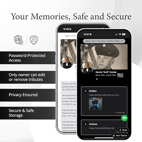 Living Legacy 2-Inch QR Code Memorial Plaque for Headstones and Gravestones - style: Signature