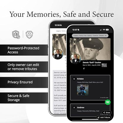 Living Legacy 2-Inch QR Code Memorial Plaque for Headstones and Gravestones - style: Signature