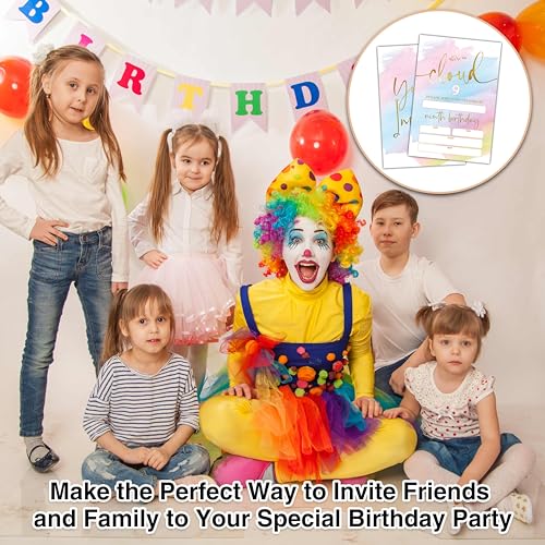 Birthday Invitations - 9th Birthday Invites with Envelopes(25-Count) - We're on Cloud 9 Fill-in Party Invite Cards for Boys Girls Kids Party Supplies Favors Decorations - A21 - style: We're on Cloud 9
