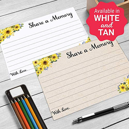 321Done Share a Memory Cards for Celebration of Life, 4x6, White, Sunflower