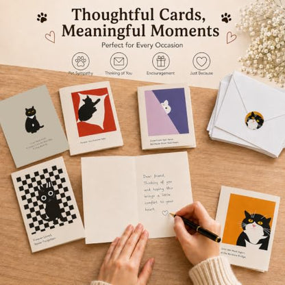 Pet Sympathy Cards, Cats Loss Sympathy Card Bulk with Envelopes - color: Cat