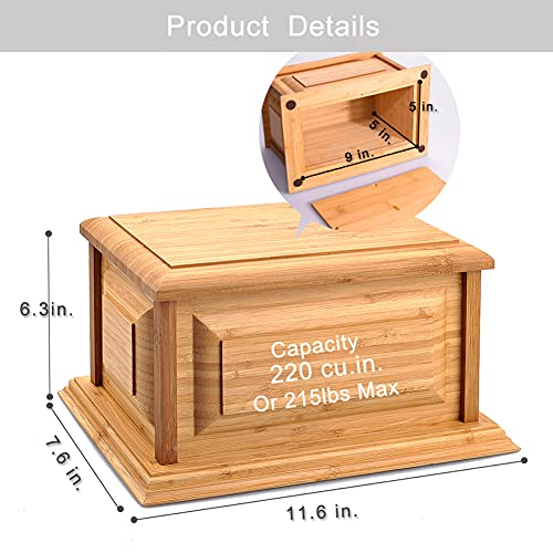 MAKEY'S Wood Urn,Bamboo Urns,Professional Urns for Human Ashes Adult,Cremation urns (Bamboo) - size: Bamboo