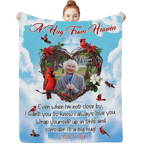 Custom Memorial Blanket with Photos for Loss of Loved One, in Loving Memory Gifts Personalized Sympathy Blanket for Loss of Mom Dad Husband Wife Grandma Grandpa Friends, Sympathy Bereavement Gifts - color: Memorial Blanket-2