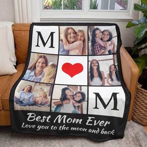 Printwoo Custom Photo Blanket Personalized Picture Blankets Birthday Gifts for Mom from Daughter Son Customized Gifts for Mom Grandma Wife - color: 1006 Photo-2