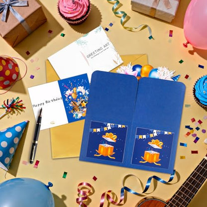GREETING ART Happy 3rd Birthday Pop Up Card,Funny Guitar Ballons Box Themed - color: 3rd